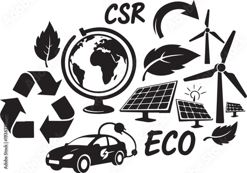 Eco Friendly CSR Concept with Green Energy and Recycling