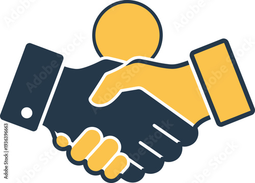 Handshake of Agreement: A symbolic depiction of collaboration and agreement, illustrated with intertwined hands. representing a deal