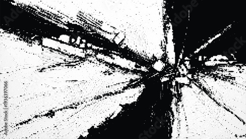 Halftone abstract shattered glass effect for dynamic graphic backgrounds on transparent