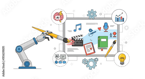 Set of creative industry icons vector