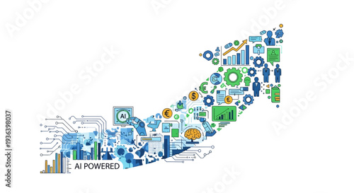 AI powered technology icons vector