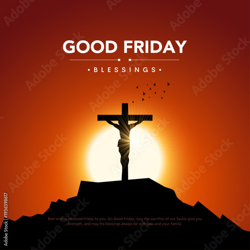 Good friday cultural background for spiritual belief and faith. Good Friday creative Post Design. Happy Good Friday and Holy Week Poster Design.