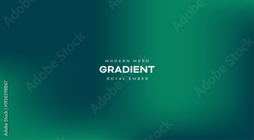 Modern Teal Green Mesh Gradient Background, Vector Illustration.