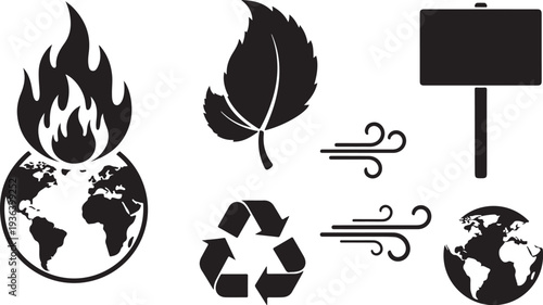 Environmental Icons for Conservation and Sustainability Awareness Campaigns Globally