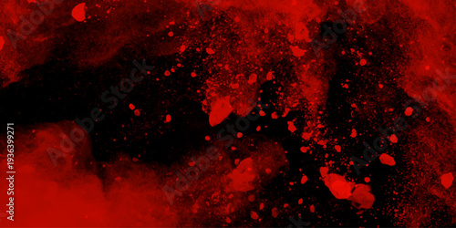 Red horror scary background. Abstract Watercolor red grunge background painting. dirty rustic fire red texture. Abstract image of red fire or flames with sparkles. dark slate background toned classic.