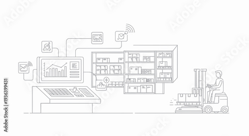 Set of 1 industrial warehouse management vector