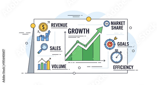 Set of business growth infographic elements vector
