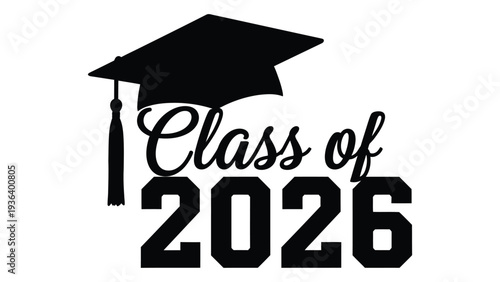 Class of 2026 graduation logo with cap and tassel