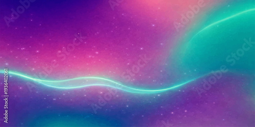 An abstract blue and purple background features a colorful galaxy design with flowing waves of light and motion, blending a starry space texture into a bright fractal art wallpaper