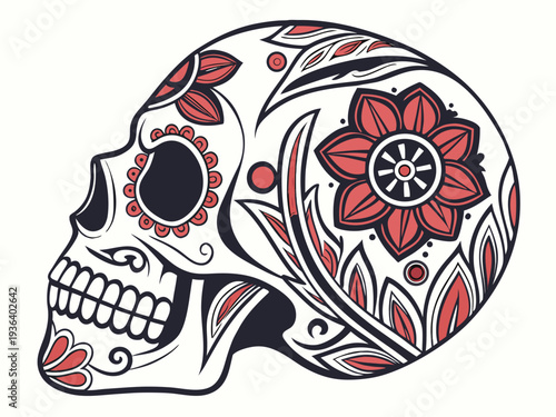 Día de los Muertos poster set, day dead with skull on white background. Halloween costume. Cartoon vector illustration. Holiday Muertos