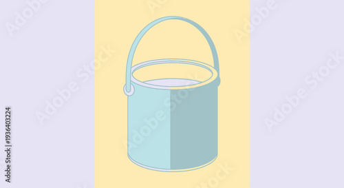 Flat design light blue paint can vector icon