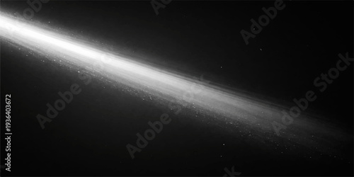 An abstract digital art wallpaper featuring a dark blue night sky with a glowing spotlight beam, flickering stars, and motion flare rays against a black space background