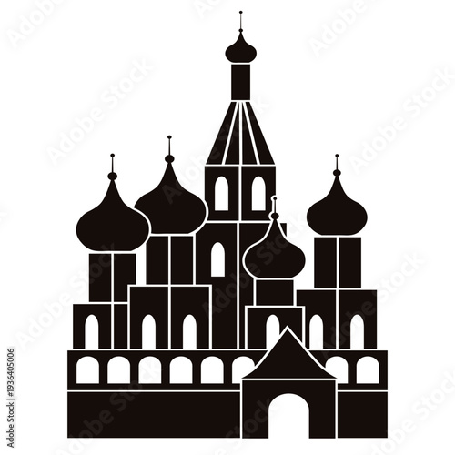 Abstract vector castle silhouette isolated transparent background EPS 10