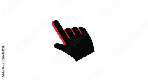 A black hand gesture with red outline on, symbolizing a rude or obscene sign