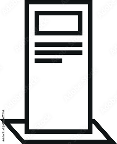 Promotion stand line icon. Information board panel