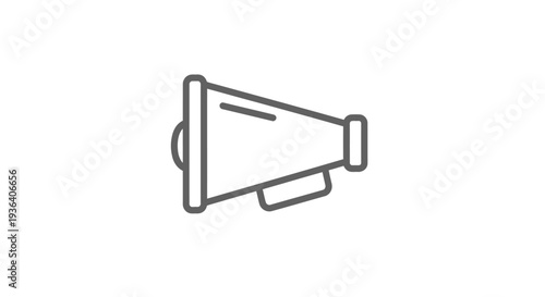Megaphone outline icon for communication and announcement
