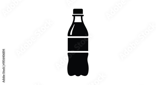 Vector black soda bottle icon