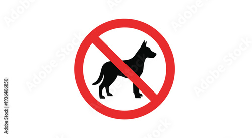 No dogs allowed sign with a silhouette of a dog in a red circle