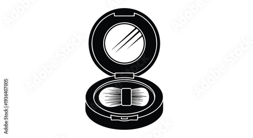 Vector illustration of a compact eyeshadow palette