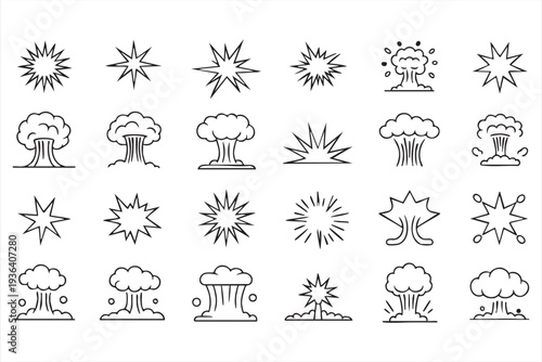 Detonation and Impact Outline Icons for Game UI and Special Effects Design