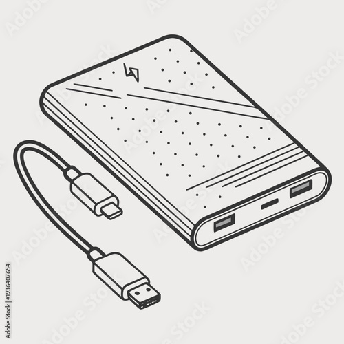 Portable SSD Drive High Detail Tech Gadget Vector Icon