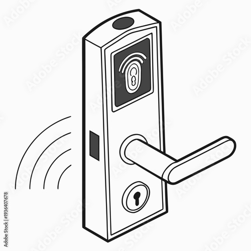 Smart Door Lock Biometric Security Vector Icon