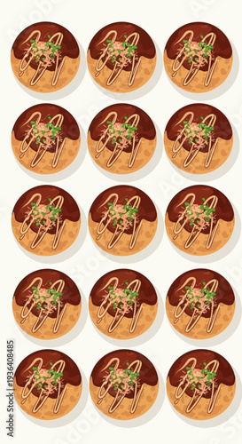 Takoyaki Japanese Street Food Pattern