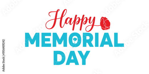 Happy Memorial Day in a handwritten style.
Memorial Day typography vector design perfect for greeting cards and posters. A design template for celebration. Vector illustration.