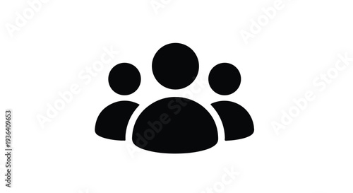 People icon set. Includes 3 human symbols. Created in simple style with black color.