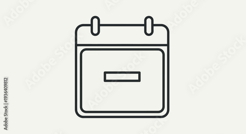 Minimalist calendar icon with minus sign for removal