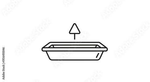 Minimalist line icon of hand trowel in planter pot
