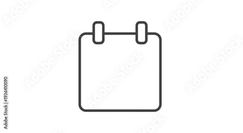 Minimalist outline calendar icon for date and schedule