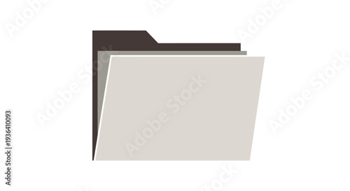 Minimalist open file folder with documents icon