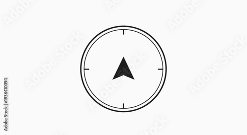 Minimalist navigation compass pointer icon pointing upwards