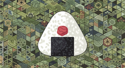 Japanese Onigiri Rice Ball with Plum