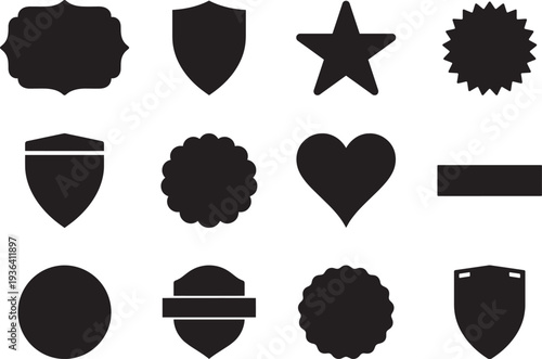 Collection Of Badge Label And Emblem Shapes Vector