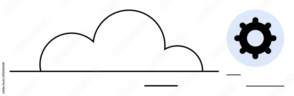 Fototapeta premium Cloud computing concept. Cloud computing and system configuration vector for data management, digital solutions, and IT infrastructure. For IT, web services, SaaS, digital transformation