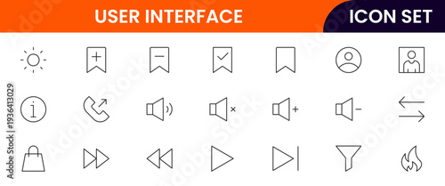 User interface icons depicting menus, buttons, navigation, dashboards, layouts, controls, interaction, usability, screens, wireframes, elements, responsiveness, accessibility, design, and functionalit