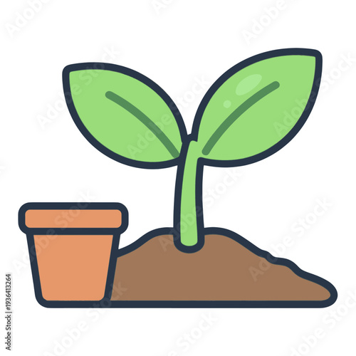 Green Plant Sprout Vector Icon