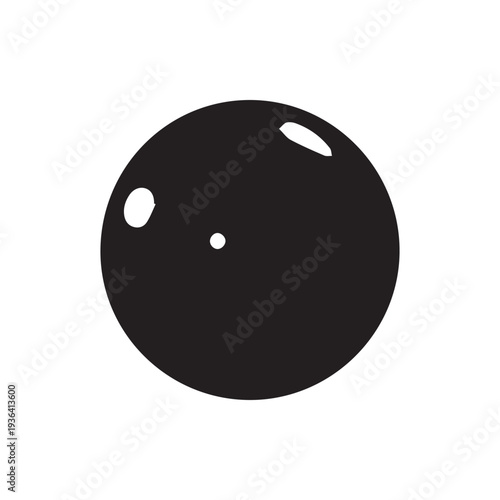 Cuadro en lienzo Minimalist Black Sphere Graphic With Glossy Highlights Illustration