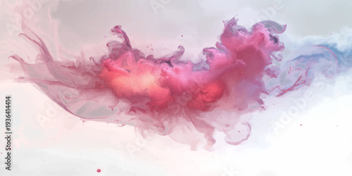 Abstract watercolor vector illustration featuring a colorful paint splash texture with artistic blue and pink ink stains on a grunge paper pattern design