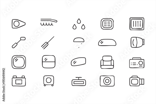 IoT home automation vector line icon set for smart house technology apps and security systems