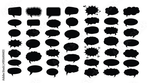 A collection of black blobs on a white background