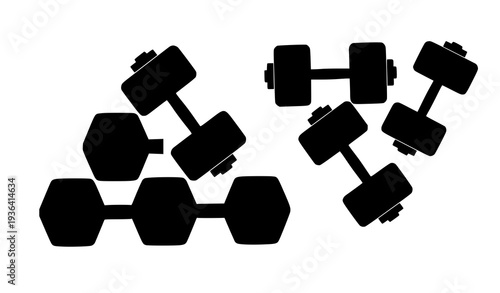 Creative dumbbells silhouette vector illustration for gym and fitness design
