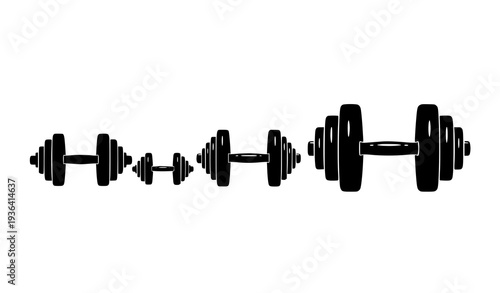 Minimalist dumbbells silhouette vector illustration for fitness and gym design