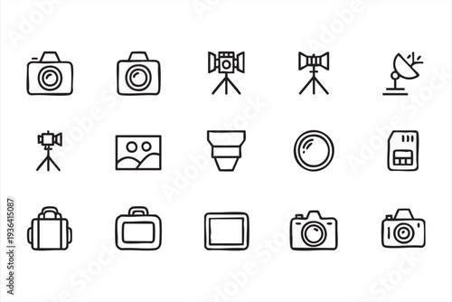 Minimal clean energy icon pack with wind turbine solar panel hydroelectric dam and battery