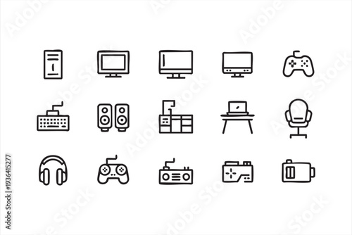 Access Control And Privacy Protection Key Line Icon Collection