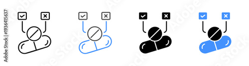 Placebo and Clinical Trial Icon Vector Illustration Editable