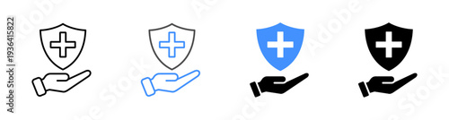 Medical Safety and Patient Protection or Insurance Icon Vector Illustration Editable