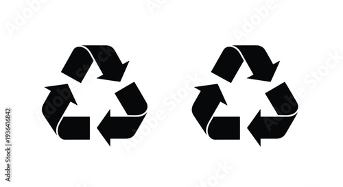 Two black recycle symbols against a plain white background